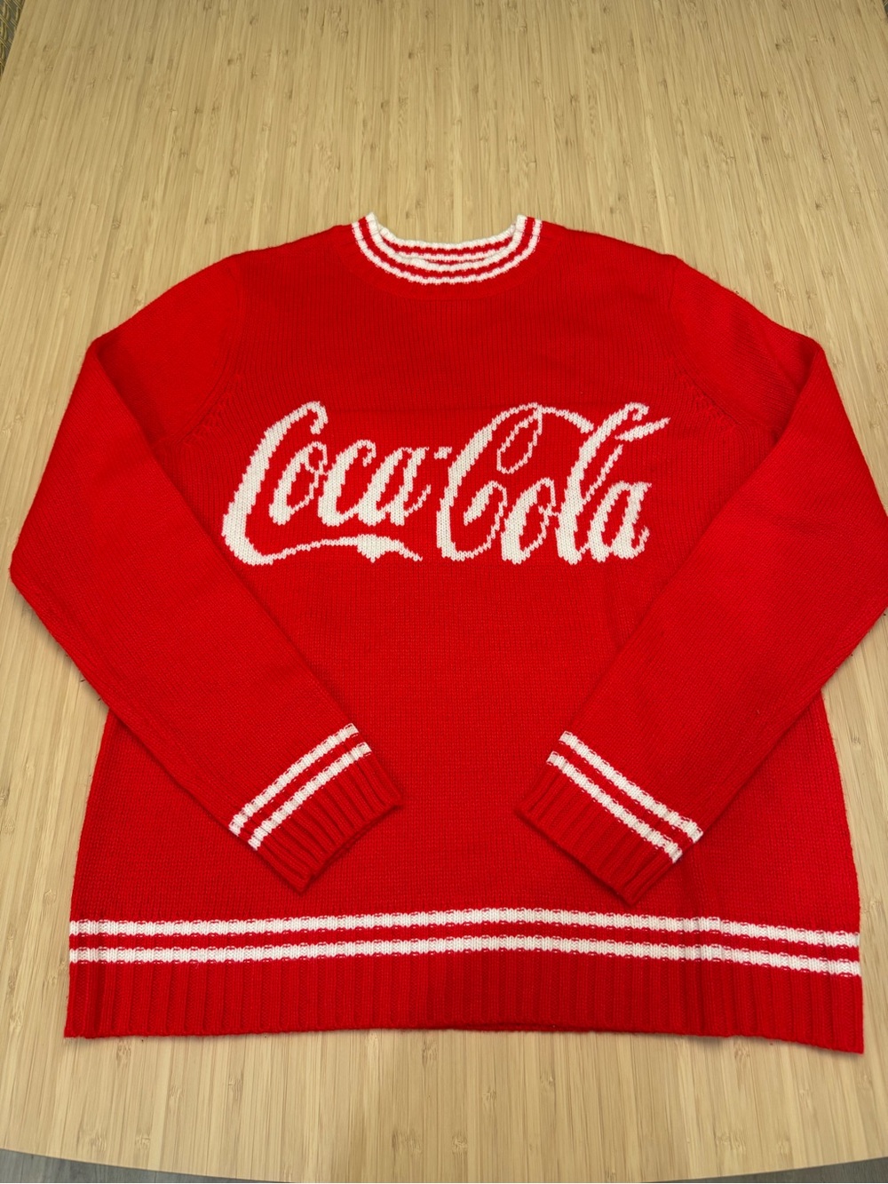 Coca-Cola Women’s Red Sweater with White Logo Tag